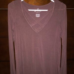 American Eagle Plum Long Sleeve